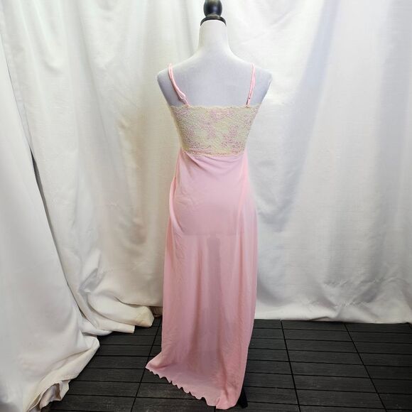 Victoria's Secret Pink Vintage Chiffon and Lace Maxi Slip Gown Size Small - Picture 6 of 9